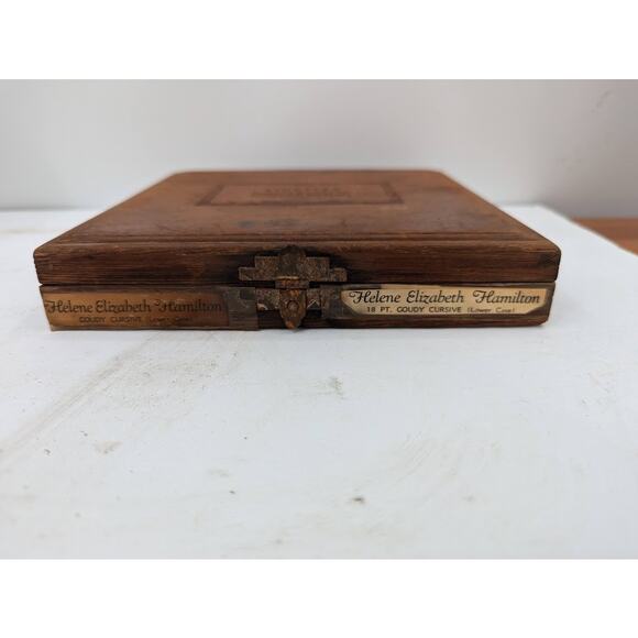 KINGSLEY HOT FOIL Stamping Printer letters Typeset 18 pt GOUDY CURSIVE LC, Box - Picture 2 of 7